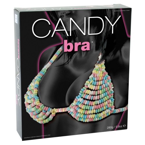 Candy Bra ätbar BH av klassiska godiskarameller onesize – rolig och busig förspelspresent för maskerad, rave och festival
