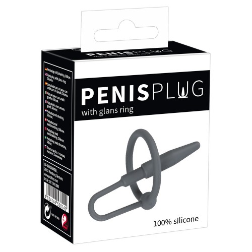Penis Plug Silicone Ring - Svart