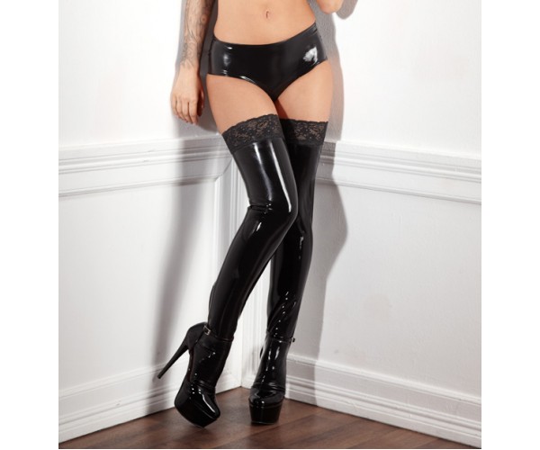 Latex Stockings With Lace - Large