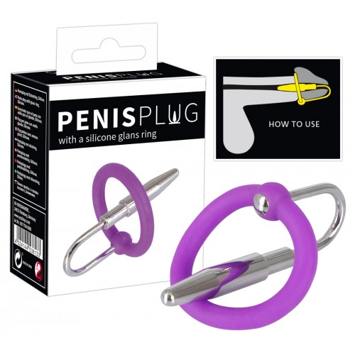 Penis Plug Silicone Ring - Lila