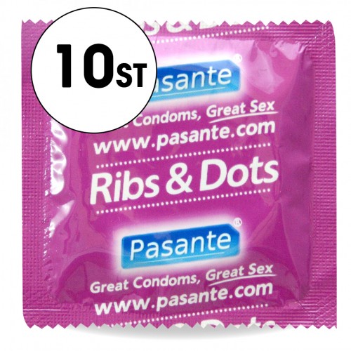 Pasante Kondom - Dots & Ribs/Intensity - 10-Pack 