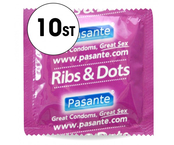 Pasante Kondom - Dots & Ribs - 10-Pack 