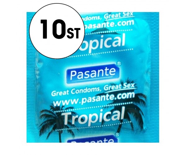 Pasante Kondom - Tropical/Fruktsmak - 10-Pack 