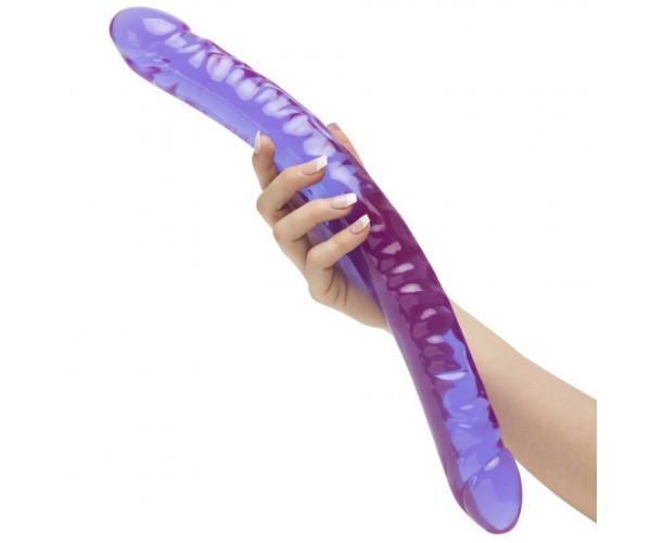 Crystal Jellies 18" Lila - 45 cm XXL Dubbeldong Crystal Jellies 18" Lila - 45 cm XXL Dubbeldong