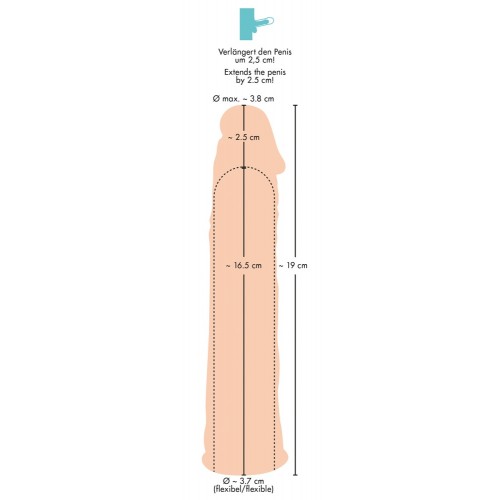 Silicone Extension Sleeve +2,5 cm - Natur Silicone Extension Sleeve +2,5 cm - Natur