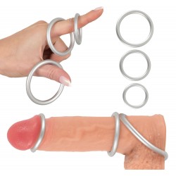 Metallic Silicone Cock Ring Set
