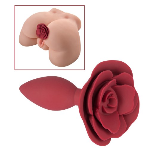 Rose Silicone Butt Plug - Rosenröd