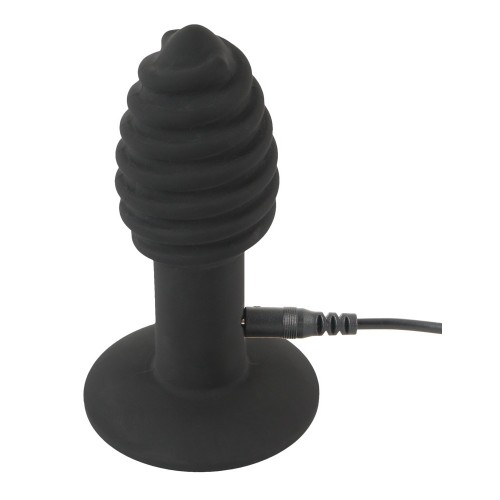 Black Velvet Twist Butt Plug - Med Vibration