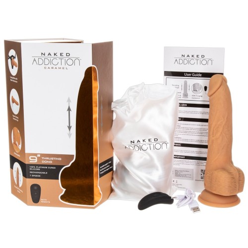 Naked Addiction Caramel 9" Thrusting Dildo