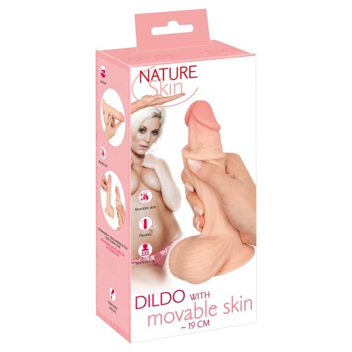 Movable Skin Dildo - 19 cm