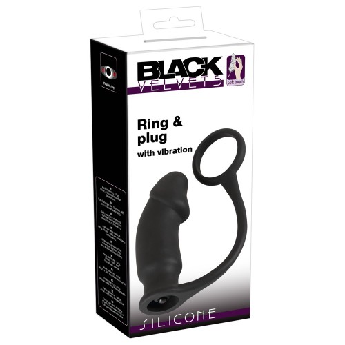 Black Velvets Vibrating Ring+Plug