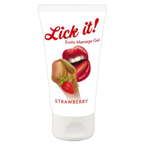 Lick-It - Jordgubb - Oralsexsmak & Massageolja - 50 ml