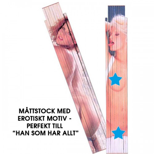 Måttstock / Tumstock Med Erotiskt Motiv