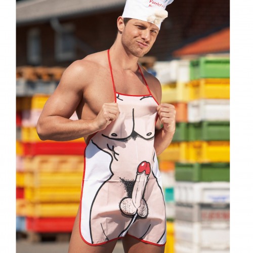 Förkläde Med Tryck - Naken Man