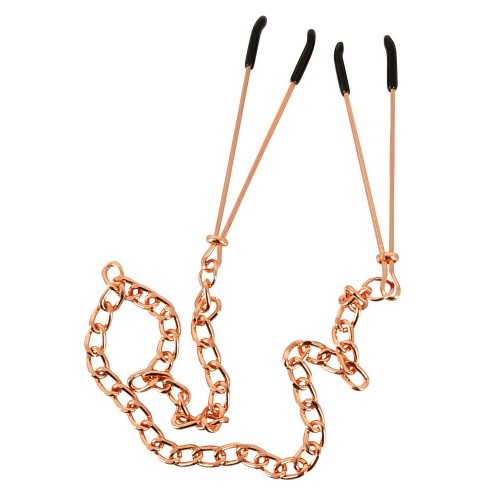 Nipple Clamps With Chain - Rose gold Nipple Clamps With Chain - Rose gold