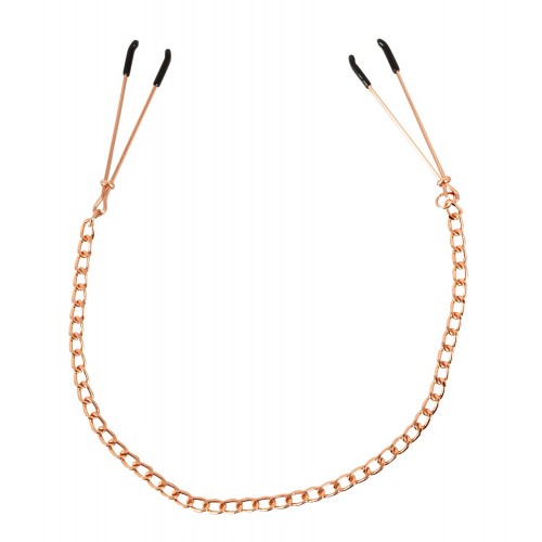 Nipple Clamps With Chain - Rose gold