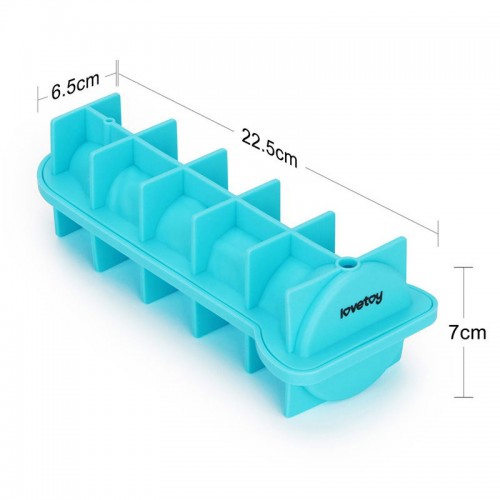 Turkos silikonform för stor penisformad iskub – livsmedelssäker silikon med tratt för fest och möhippa