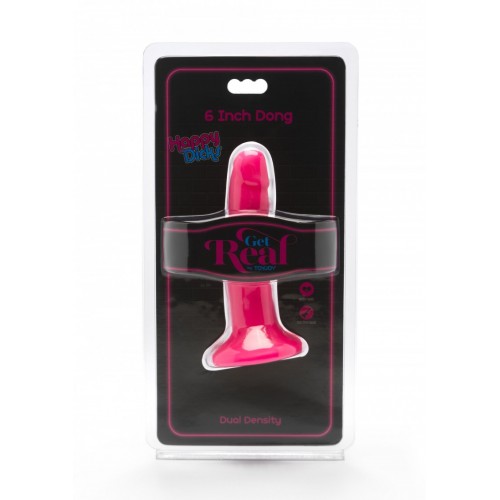 Get Real Happy Dick Dual Density Rosa - 15 cm