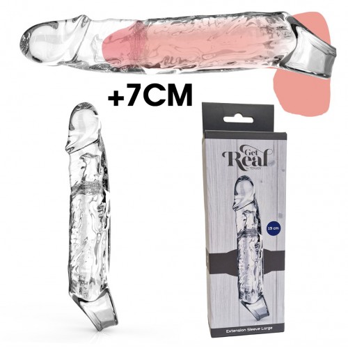 Get Real Extension Sleeve Clear - Large +7cm