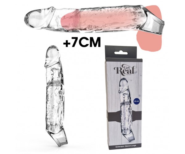 Get Real Extension Sleeve Clear - Large +7cm