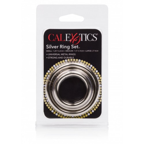 Metal Silver Rings - Set Med 3st Pung & Penisringar!