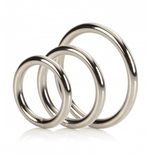 Metal Silver Rings - Set med pung- / penisringar