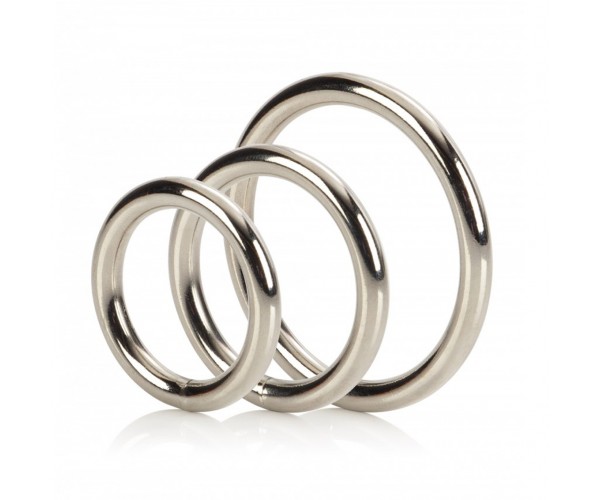 Metal Silver Rings - Set med pung- / penisringar