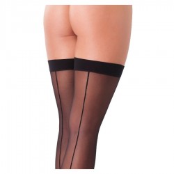 Amorable Hold-Up Stockings Med Söm - Black
