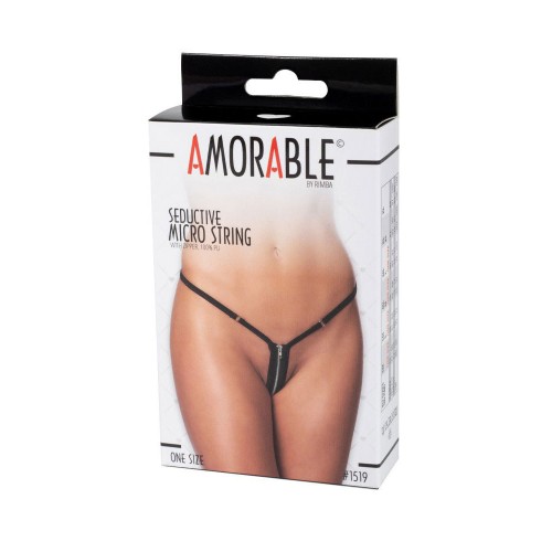 Amorable Mini G-String With Zipper - Black