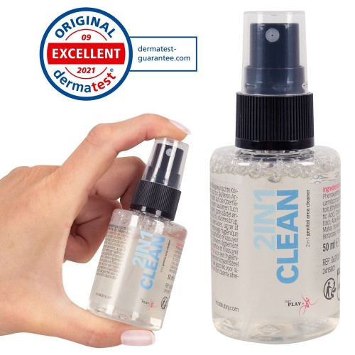 2-in-1 Clean Spray för intimområde och sexleksaker 50ml – vegansk och alkoholfri med aloe vera