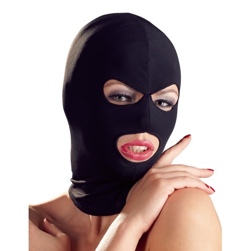Bondage Hood Med Öppning För Mun & Ögon  - Svart