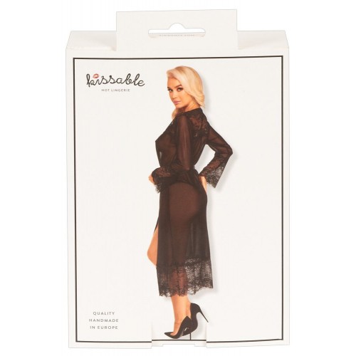 Kissable Kimono - Elegant Black Lace - S/M