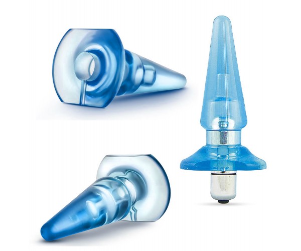 Vibrating Buttplug Blue - Med Bullet Vibrator