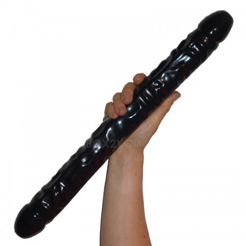Double Header Veined Black 18" - 45 cm  XXL Dubbeldong