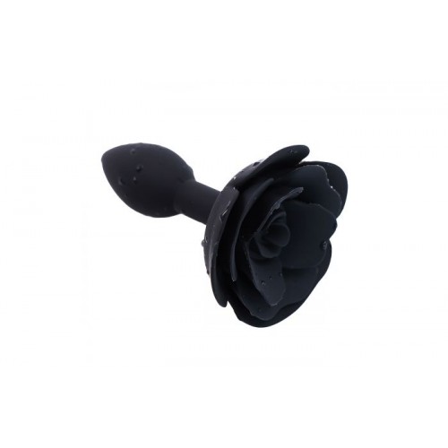 Rose Silicone Butt Plug - Svart