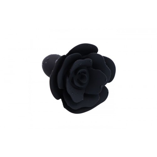 Rose Silicone Butt Plug - Svart