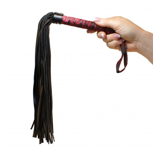 Bondage Satin Whip - Svart/Röd
