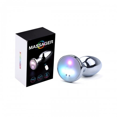 Vibrerande Aluminum LED-Buttplug Med Appstyrning