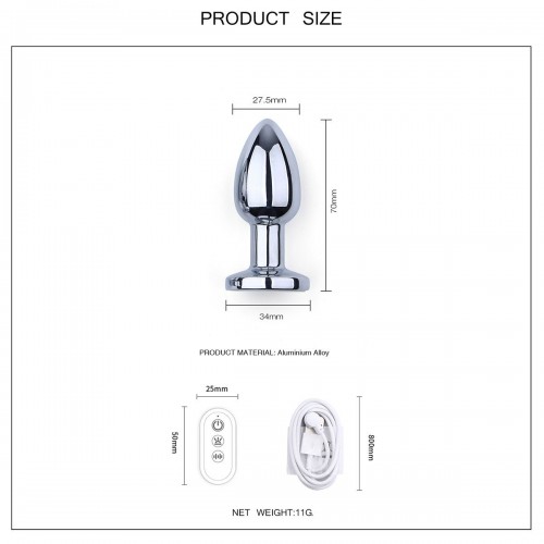 Vibrerande Aluminum LED-Buttplug Med Appstyrning