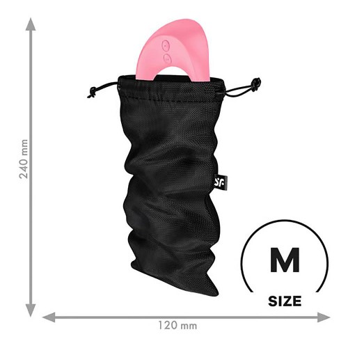Satisfyer Treasure Toy Bag M Black – diskret förvaringspåse för sexleksaker i svart