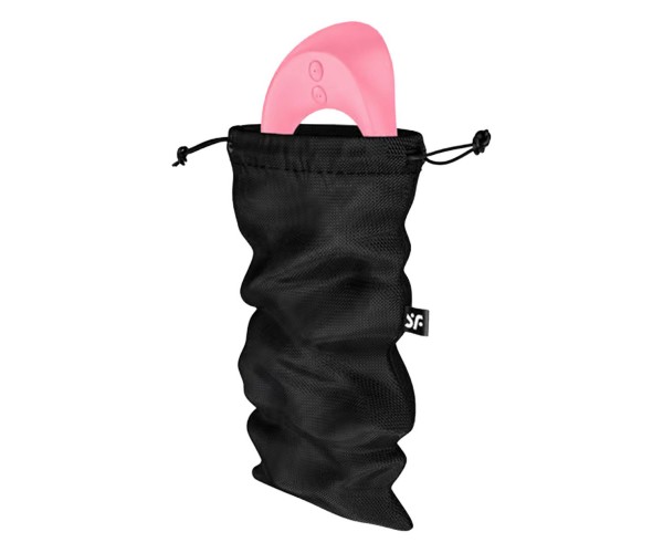 Satisfyer Treasure Toy Bag M Black – diskret förvaringspåse för sexleksaker i svart