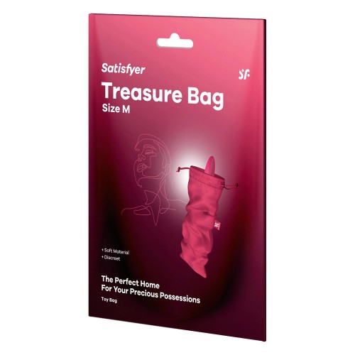 Satisfyer Treasure Bag M Pink – diskret förvaringspåse för sexleksaker i rosa