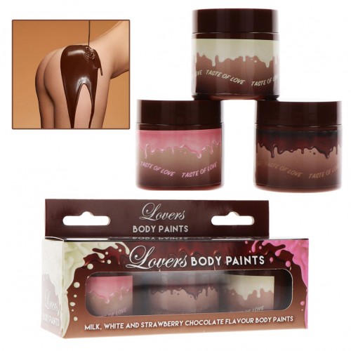 Lovers Body Paints - 3-Pack Kroppsmålning Choklad