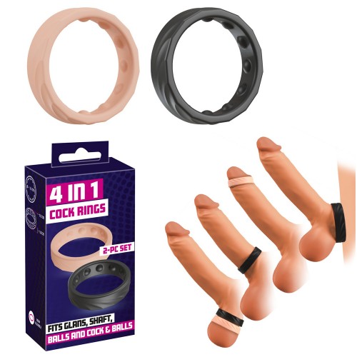 Silicone 4-In-1 Cock Rings
