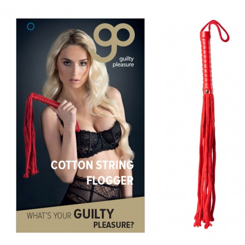 Cotton String Flogger - Röd piska 50cm