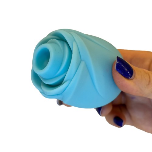 ROMP Rose Glow turkos lufttrycksvibrator med Pleasure Air-teknologi – rosformad klitorisstimulator med 10 intensiteter och vattentät design