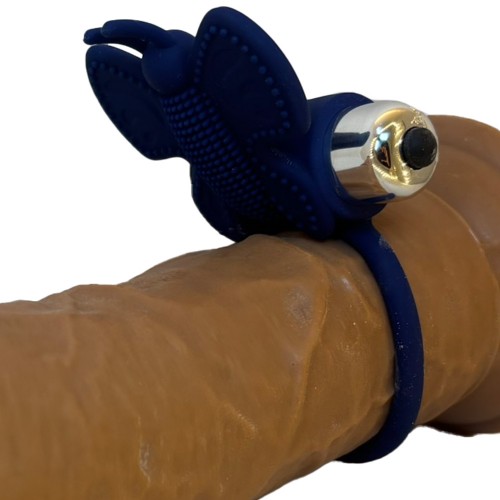 Magic Shiver Vibrating Butterfly Cock Ring vibrerande penisring med fjäril och klitorisstimulans – penisring med butterfly-vibrator för parnjutning
