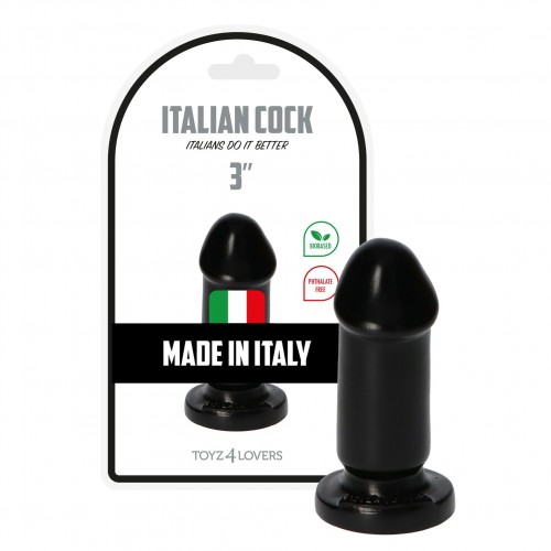Italian Buttplug 3" - 9 cm - Svart