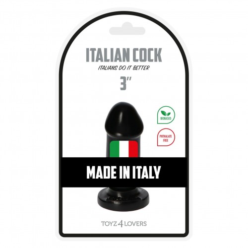 Italian Buttplug 3" - 9 cm - Svart
