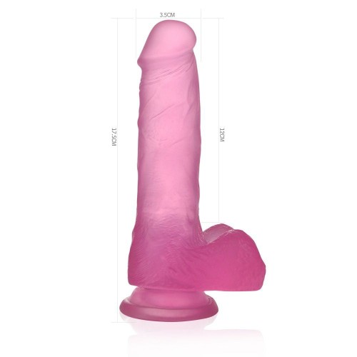 Jelly Studs Dildo Pink - Naturtrogen Dong Med Sugpropp